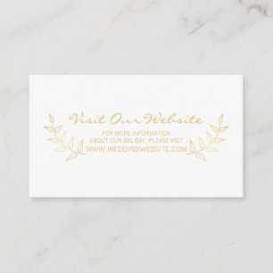 Cartão De Informações Site de casamento Elegantes Louros Dourados