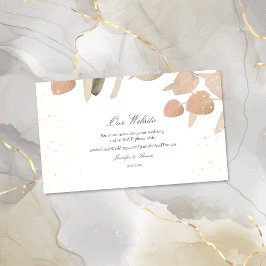 Cartão De Informações Site de Casamento Eucalyptus Blush Clássico