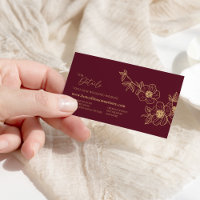 Site de Casamento Floral Dourado Burgundy