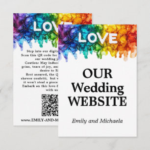 Cartão De Informações Site de Casamento 🌈 LGBTQ Pintado com Amor