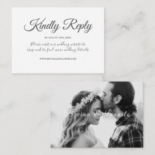 Cartão De Informações Site de casamento Minimal Simple Great Vibes Scrip