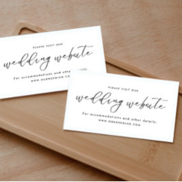 Cartão De Informações Site de Casamento Minimalista Moderno