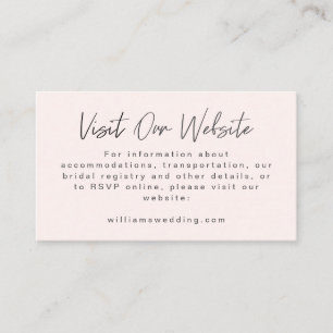 Cartão De Informações Site de Casamento Mínimo de Rosas claro Modernas