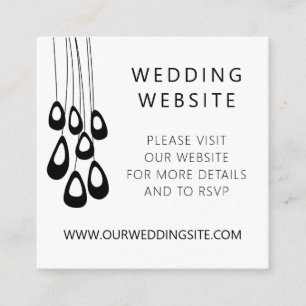 Cartão De Informações Site de casamento moderno com pavão estilizado