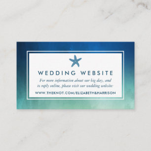 Cartão De Informações Site de Casamento Praia Estrela do Mar Aquarela