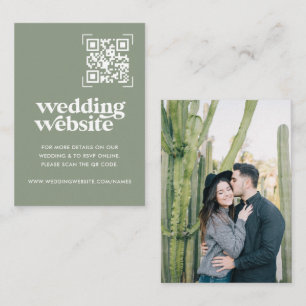 Cartão De Informações Site de Casamento QR Code Foto