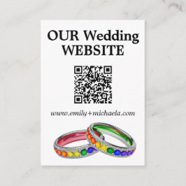 Cartão De Informações 🌈 Site de Casamento QR Divertido Entrelaçado no O