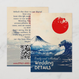 Cartão De Informações Site de casamento + QR Japonesque Harmony com Fuji