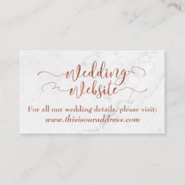 Cartão De Informações Site de Casamento | Rascunho de Cobre c/ Mármore B