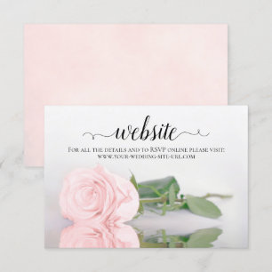 Cartão De Informações Site de Casamento Rosa Bege Elegante
