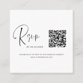 Cartão De Informações Site de Casamento RSVP de Código QR
