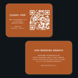 Cartão De Informações Site de Casamento RSVP Online Código QR Terracotta<br><div class="desc">Cartão de Gabinete Terracotta de Código QR de Código QR Online RSVP do Site de Casamento</div>