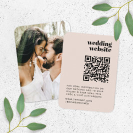 Cartão De Informações Site de Casamento | RSVP QR Code Retro