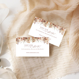 Cartão De Informações Site de Casamento Rustic Boho Garden Flowers