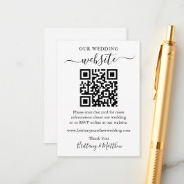 Cartão De Informações Site de Casamento Simples Minimalista QR