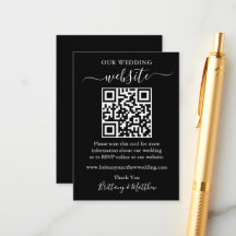 Site de Casamento Simples Minimalista QR Preto