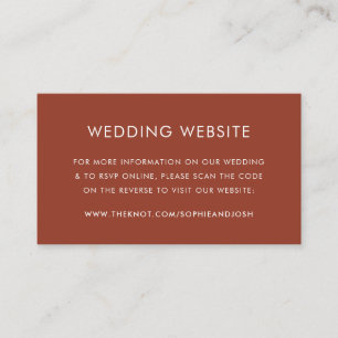 Cartão De Informações Site de Casamento   Terracotta - Laranja Queimada 