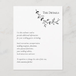 Cartão De Informações Site de Casamento Vine Scroll, RSVP, Detalhes