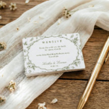 Site de Casamento Vintage Floral Francês Verde Oli