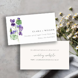 Cartão De Informações Site de casamento violeta floral Chic
