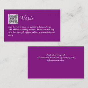Cartão De Informações Site de código QR de orçamento RSVP detalhes do ho