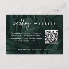 Cartão De Informações Site de Código QR para Casamento em Destino Tropic