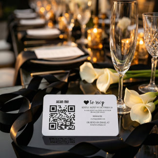 Cartão De Informações Site de Confirmação de Presença Código QR Casament