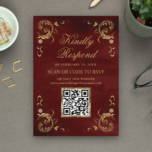 Cartão De Informações Site de Confirmação de Presença com Código QR em D