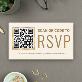 Cartão De Informações Site de Confirmação de Presença com Código QR em F