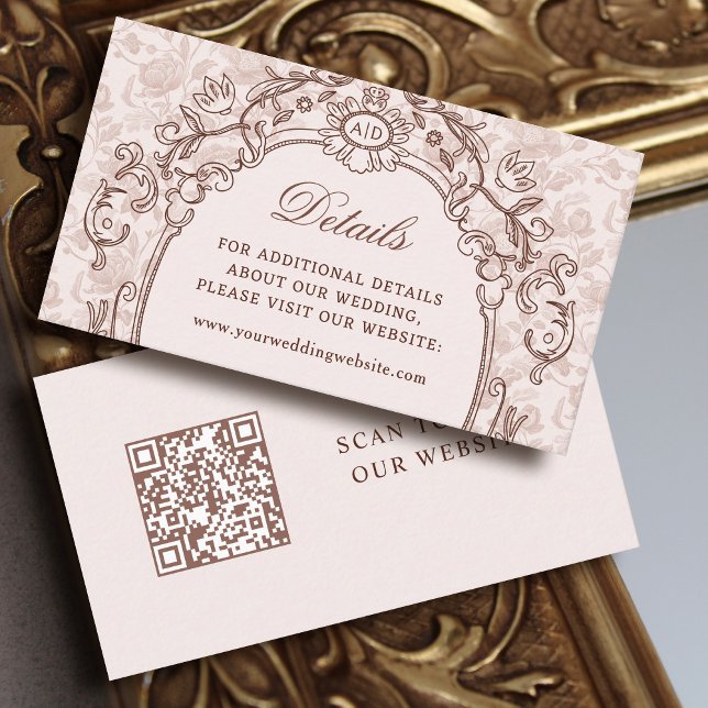 Cartão De Informações Site de Detalhes de Casamento de Quadros Clássicos (Criador carregado)