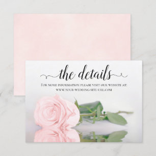 Cartão De Informações Site de Detalhes de Casamento Rosa Refletindo