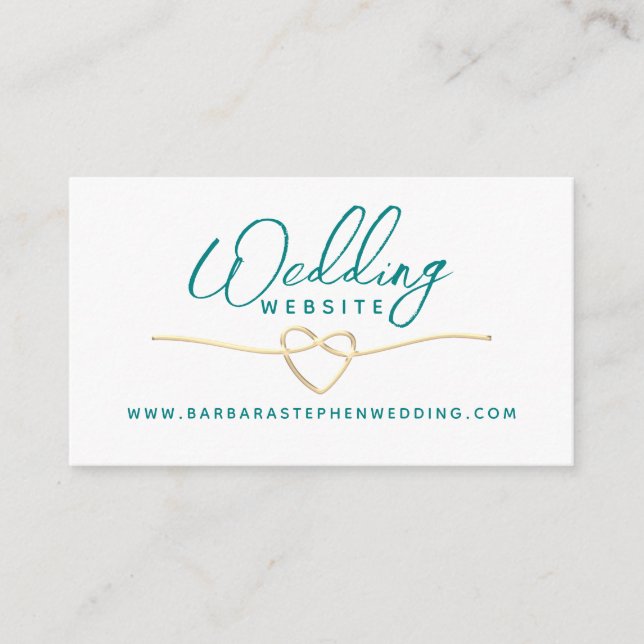 Cartão De Informações Site de Detalhes do Casamento (Frente)