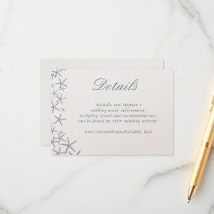 Cartão De Informações Site de Detalhes do Casamento da Borda Starfish