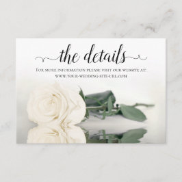 Cartão De Informações Site de Detalhes do Casamento de Rosa Branca