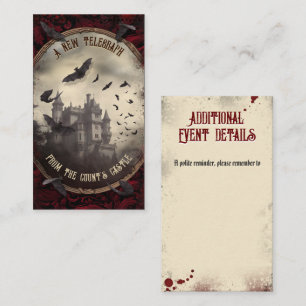 Cartão De Informações Site de detalhes do evento Castelo do Drácula