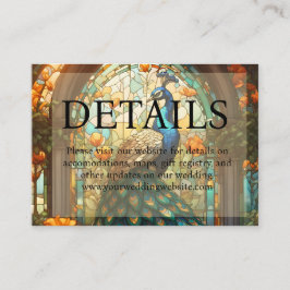 Cartão De Informações Site de Detalhes do Vidro Arranjado de Peacock