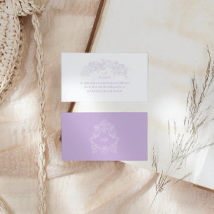 Cartão De Informações Site de Noivado Victorian Lavender Crest