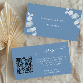 Cartão De Informações Site de resposta do casamento azul Dusty website d