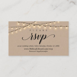 Cartão De Informações Site de RSVP Online, String Lights Kraft