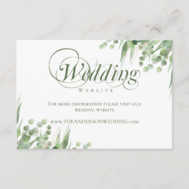 Cartão De Informações Site Elegante de Casamento Eucalyptus Calliografia
