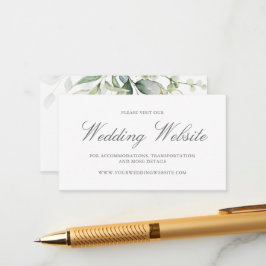 Cartão De Informações Site Elegante Eucalyptus Greenery Dourado Casament