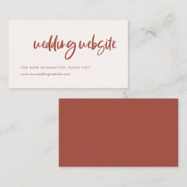 Cartão De Informações Site moderno elegante de casamento rosa-neve