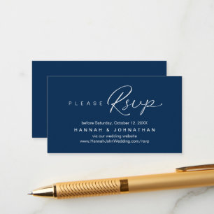 Cartão De Informações Site on-line de RSVP de Casamento Moderno