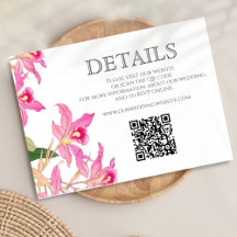 Site QR de casamento floral tropical de orquídea r