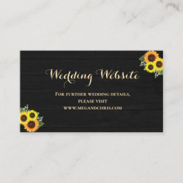 Cartão De Informações Site Rustic Country Black Sunflower