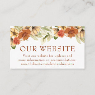 Cartão De Informações Site Rustic Pumpkin Wedding