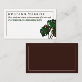 Cartão De Informações Site Tropical Monstera Beach Wedding