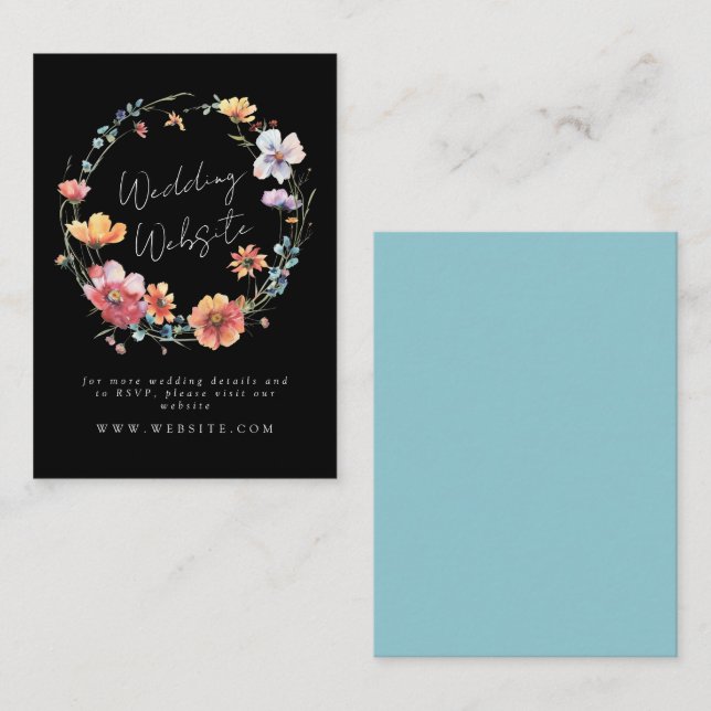 Cartão De Informações Sítio Web Elegante Wreath Summer Wreath E (Frente/Verso)