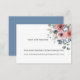 Cartão De Informações Sítio Web Floral Azul liso (ou outro) (Frente/Verso)