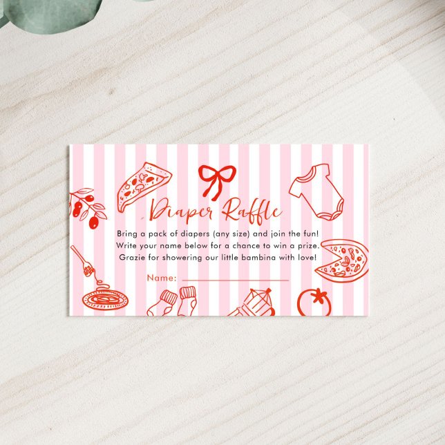 Cartão De Informações Slice Slice Baby Shower Diaper Raffle (Slice slice Pizza Baby Shower diaper raffle card)